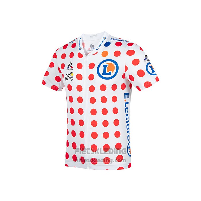 2021 Fietskleding Tour de France Rood Wit Korte Mouwen en Koersbroek